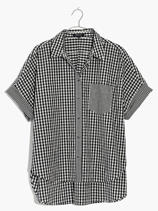 Madewell Tops - Madewell Gingham Play Button-Down Shirt
L black white check cotton oversized